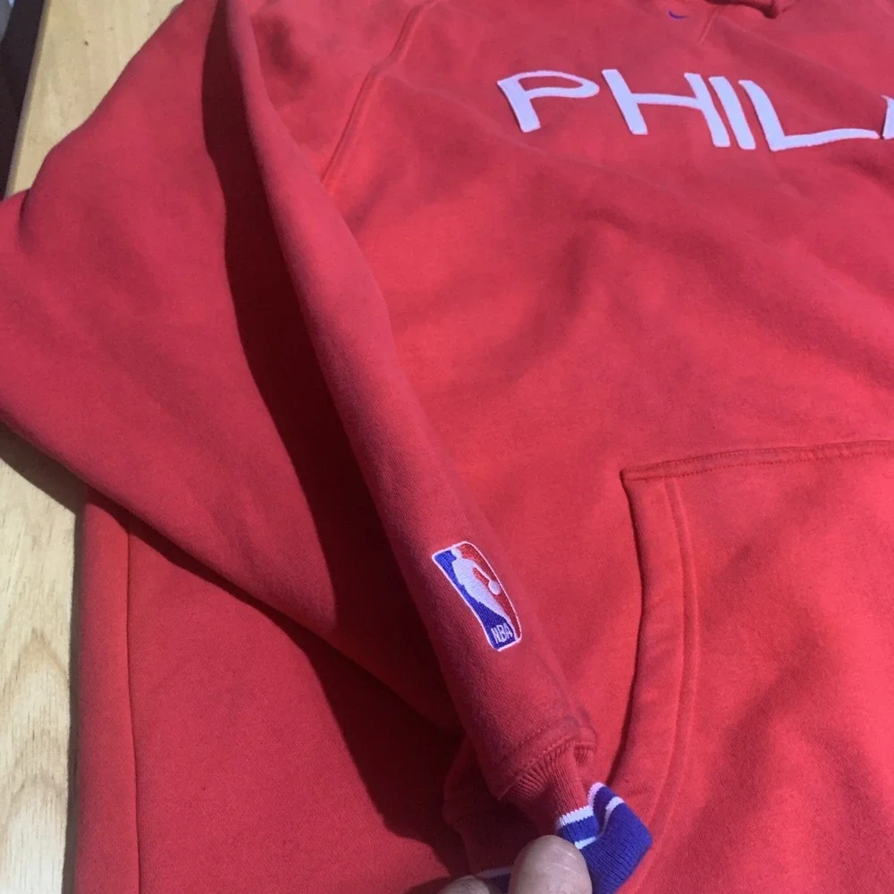 Nike Team‎ PHILADELPHIA 76ers Sixers Rewind Center Swoosh Hoodie Red 4XL